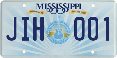 MS license plate JIH001
