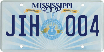 MS license plate JIH004