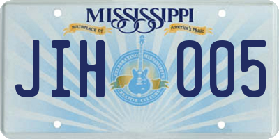 MS license plate JIH005
