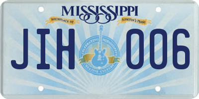 MS license plate JIH006