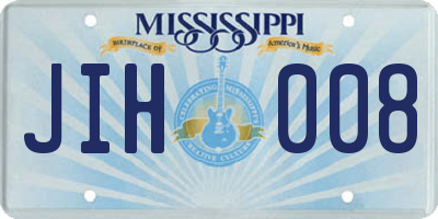 MS license plate JIH008