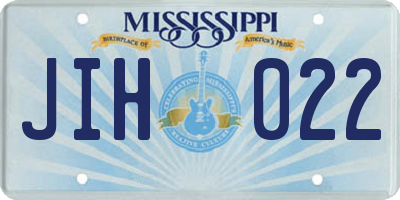 MS license plate JIH022