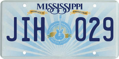 MS license plate JIH029