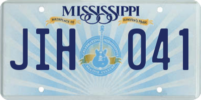 MS license plate JIH041
