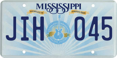 MS license plate JIH045