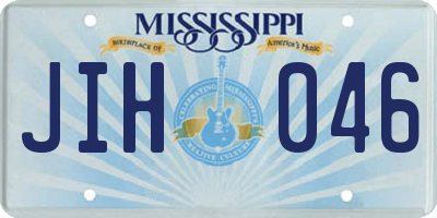 MS license plate JIH046
