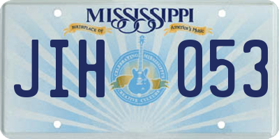 MS license plate JIH053