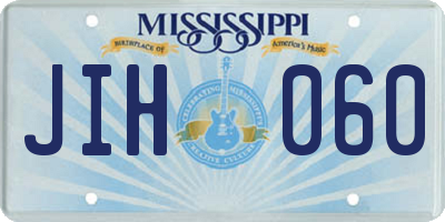 MS license plate JIH060