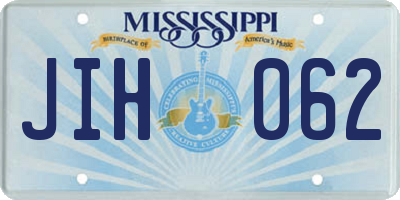 MS license plate JIH062