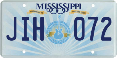 MS license plate JIH072