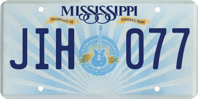MS license plate JIH077