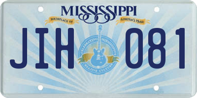 MS license plate JIH081