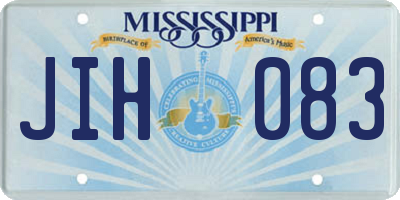 MS license plate JIH083