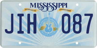 MS license plate JIH087
