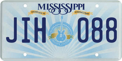 MS license plate JIH088