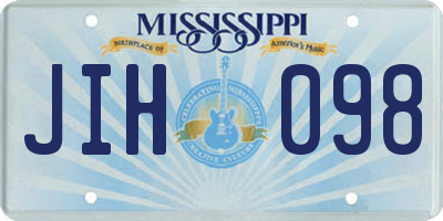 MS license plate JIH098