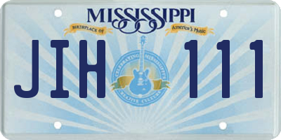 MS license plate JIH111