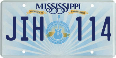 MS license plate JIH114