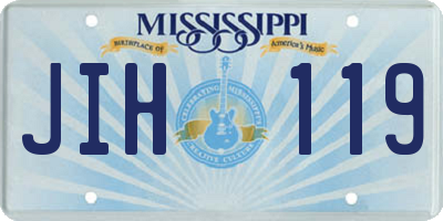 MS license plate JIH119