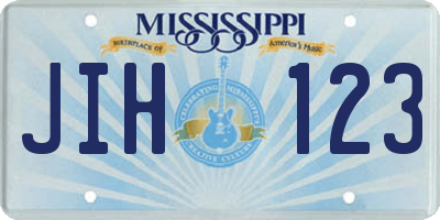 MS license plate JIH123