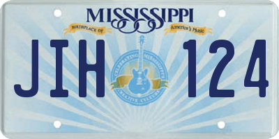 MS license plate JIH124