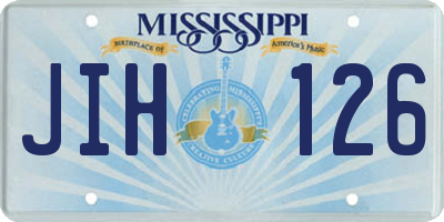 MS license plate JIH126