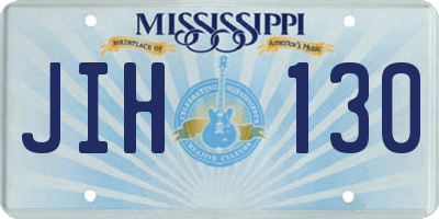 MS license plate JIH130