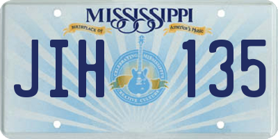 MS license plate JIH135