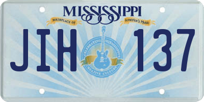 MS license plate JIH137