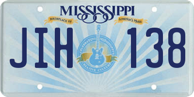 MS license plate JIH138