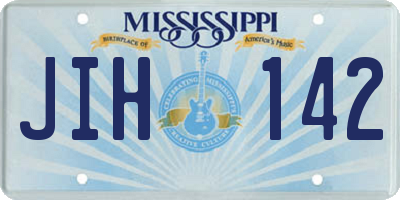 MS license plate JIH142