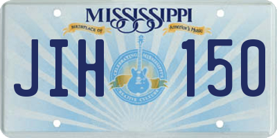MS license plate JIH150