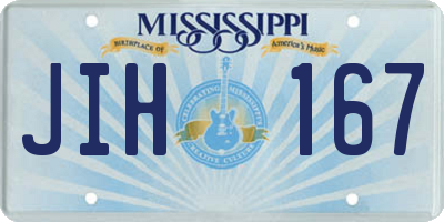MS license plate JIH167