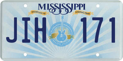 MS license plate JIH171