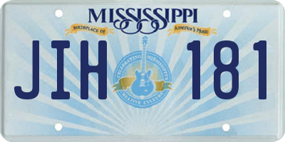 MS license plate JIH181