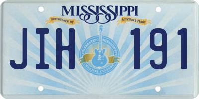 MS license plate JIH191