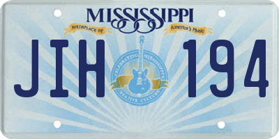MS license plate JIH194