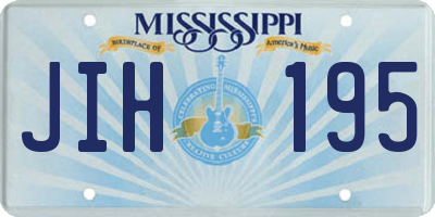 MS license plate JIH195