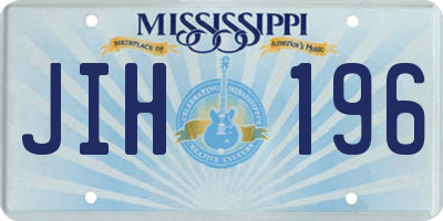 MS license plate JIH196