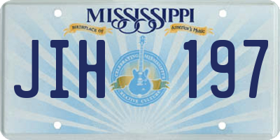 MS license plate JIH197