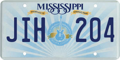 MS license plate JIH204