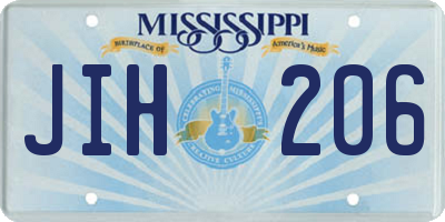 MS license plate JIH206