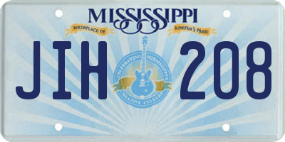 MS license plate JIH208