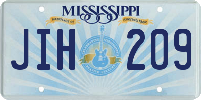 MS license plate JIH209