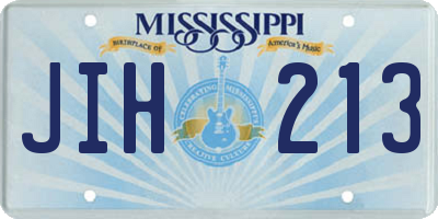 MS license plate JIH213