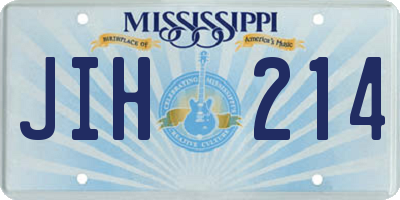 MS license plate JIH214