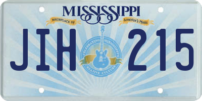 MS license plate JIH215