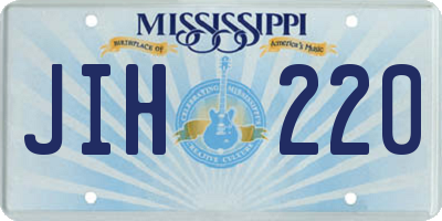 MS license plate JIH220