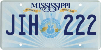 MS license plate JIH222