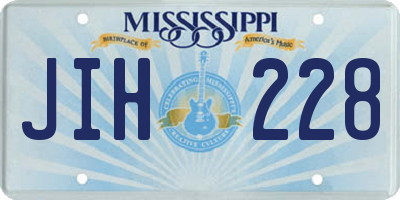 MS license plate JIH228